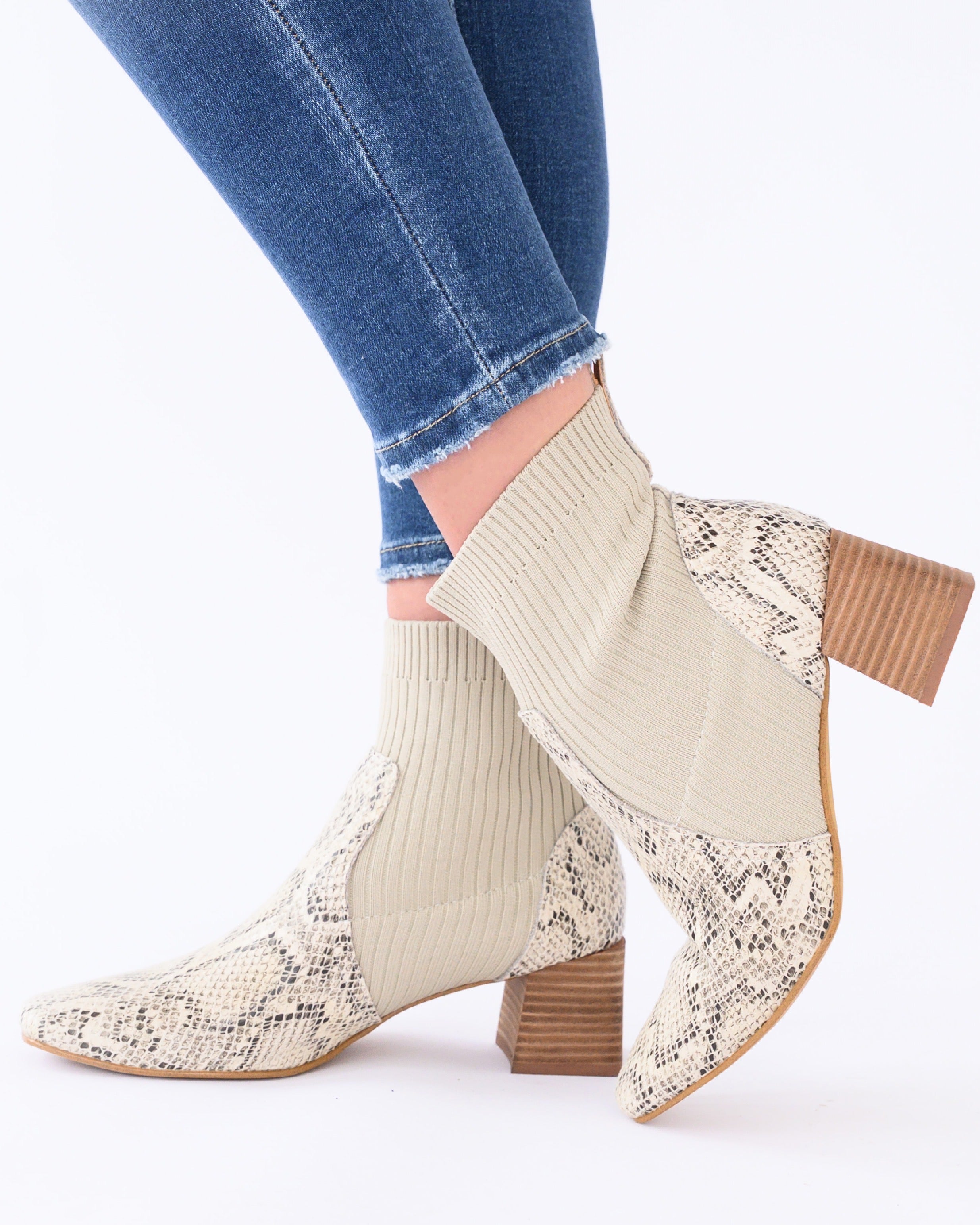 Snakeskin sock boot Clearance