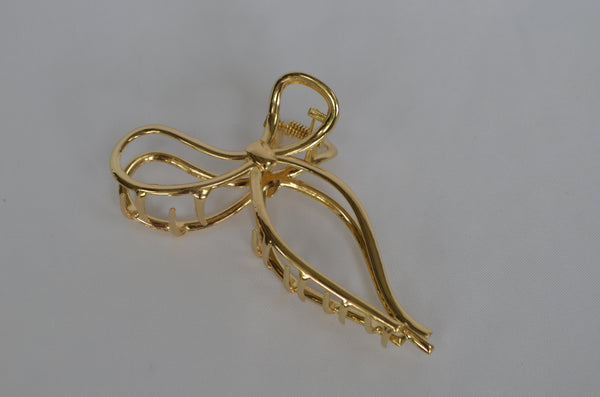 Gold Bow Claw Clip