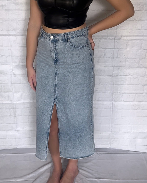 Long Denim Skirt