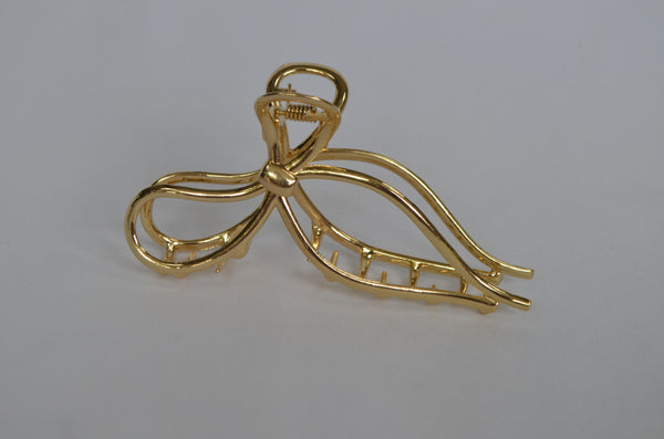 Gold Bow Claw Clip