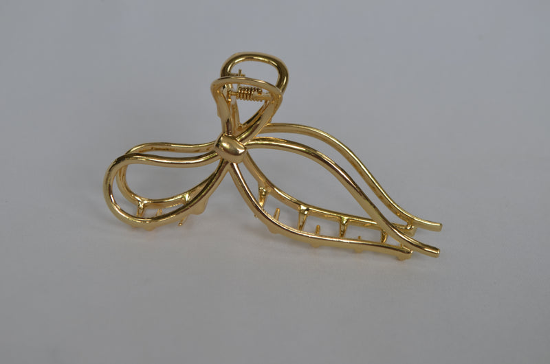 Gold Bow Claw Clip