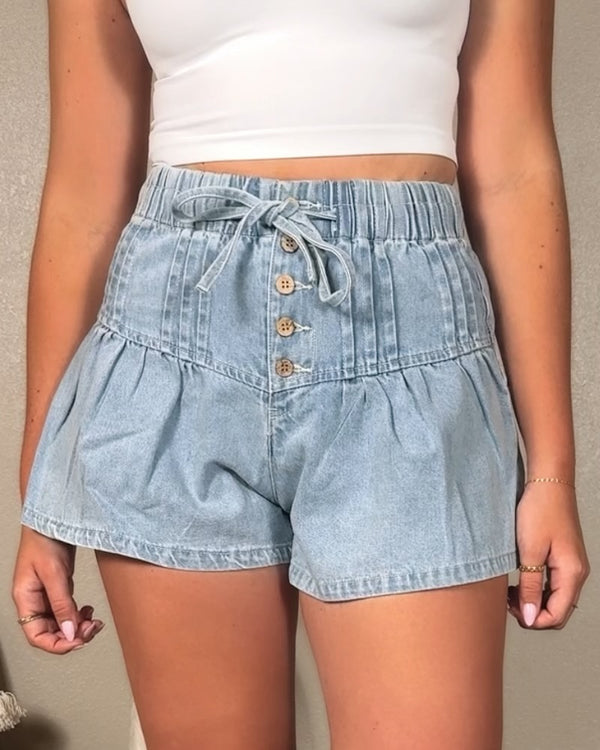 Flare Denim Shorts