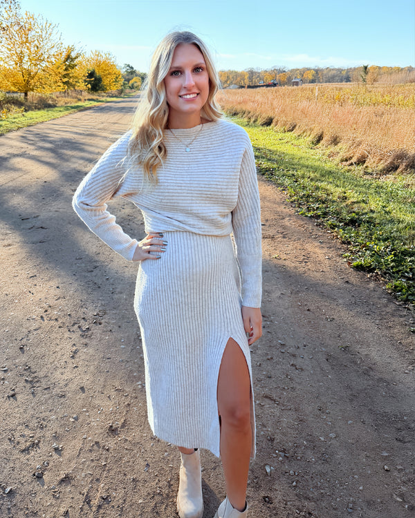 Cozy Luxe Ribbed Sweater Dress