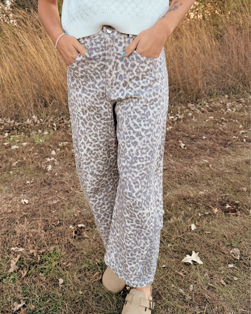 Wild Leopard Barrel Pants