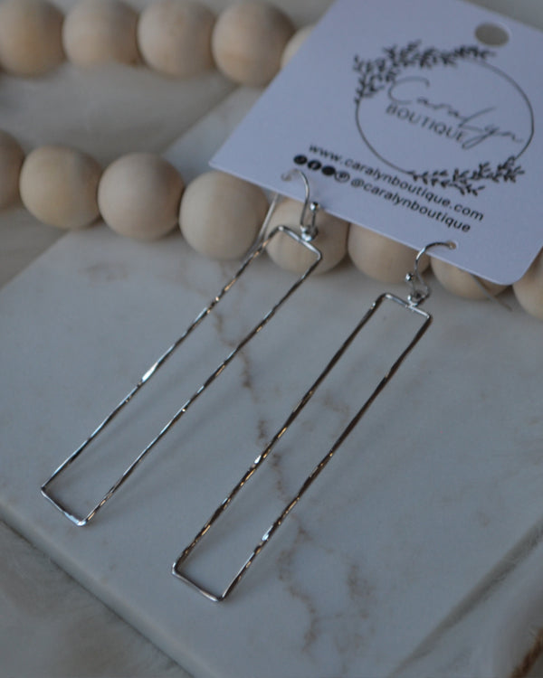 Set The Bar Silver Drop Earring